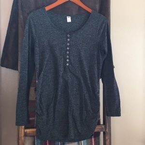 Heathered charcoal maternity Henley Old Navy